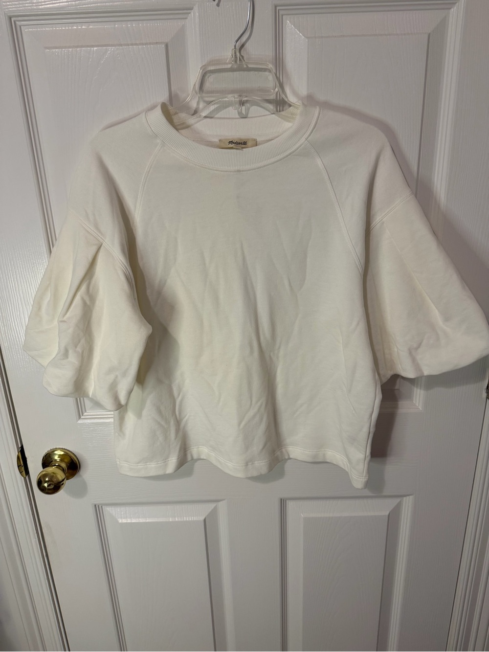 Madewell Cream Puff-Sleeve Sweatshirt